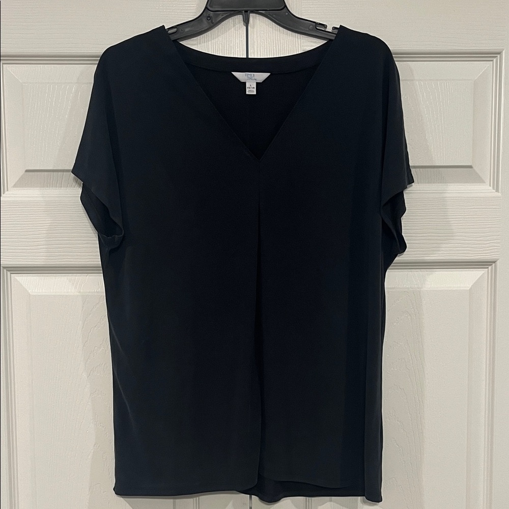 Time and Tru Black V-Neck Blouse